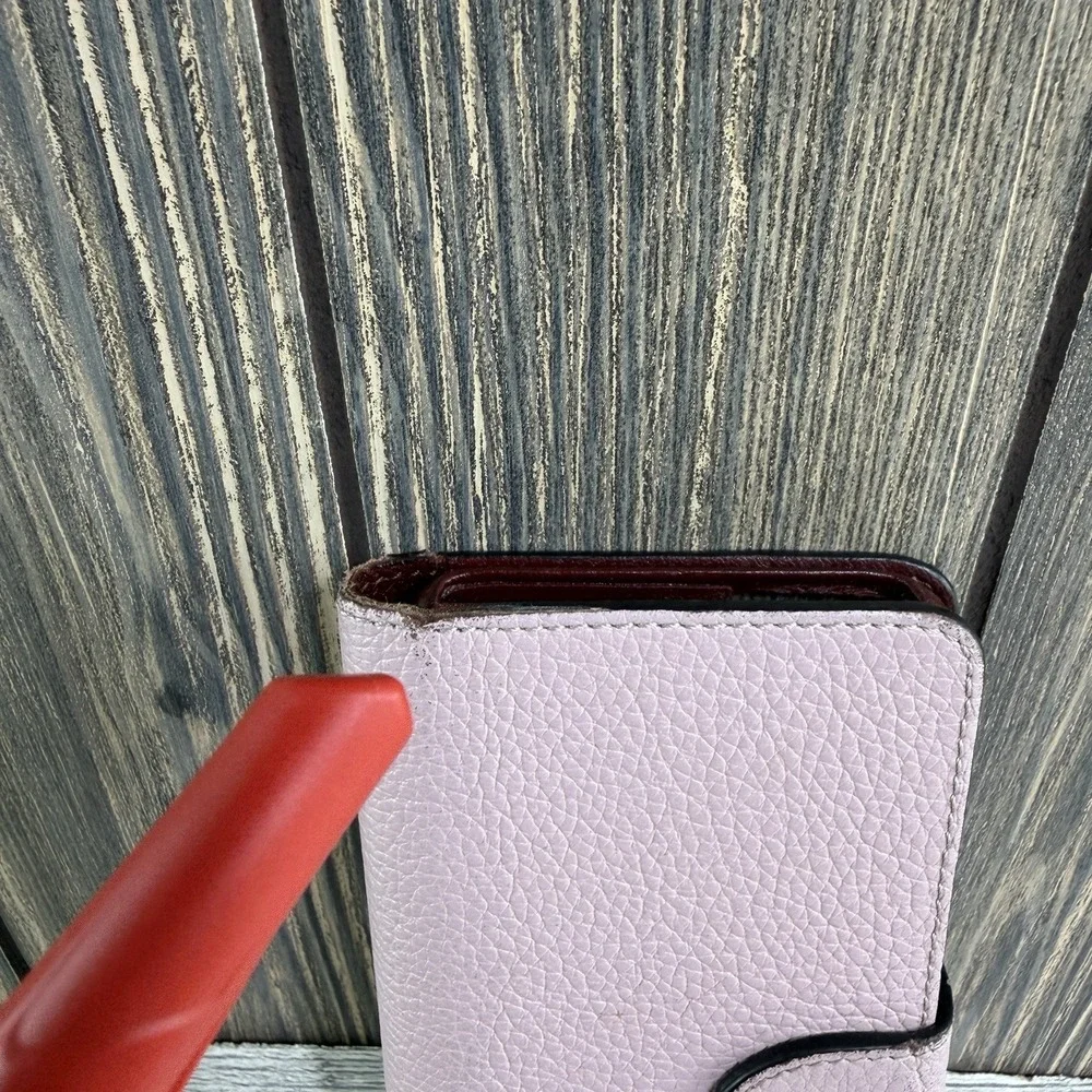 Mulberry iPhone 6 6s 7 Leather Wallet Folio Case Pink Burgundy Card Holder